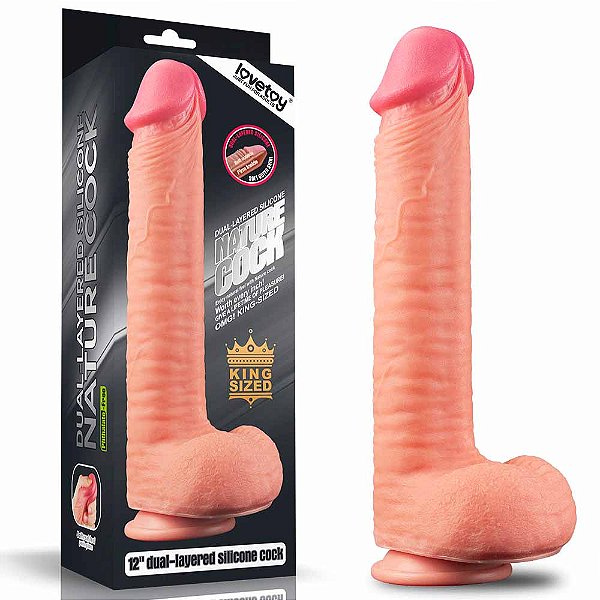 Pênis Realístico Dupla Densidade 30,5 cm - Nature Cock Lovetoy