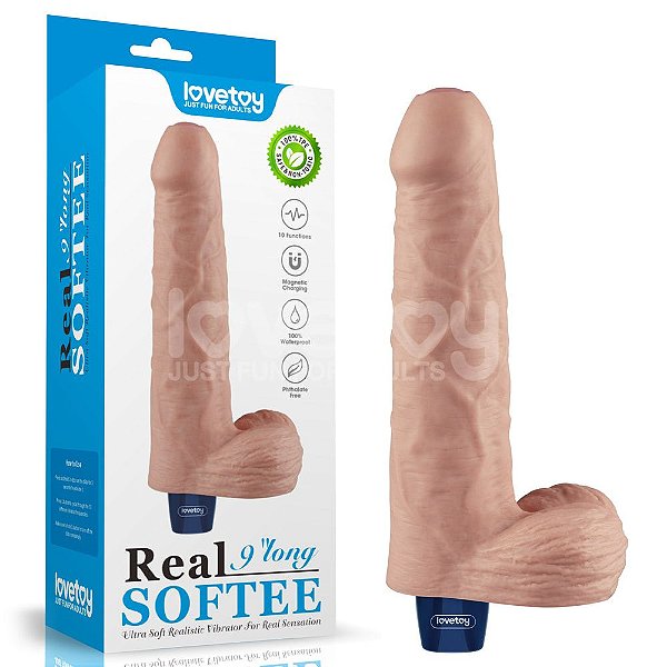 Pênis Realístico Recarregável com Vibração 22,6 cm - Lovetoy