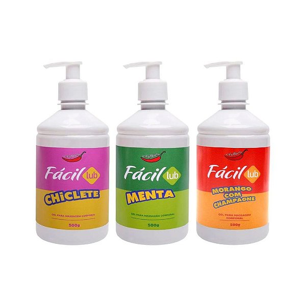 Gel Lubrificante Beijável 500g - Fácil Lub Chillies