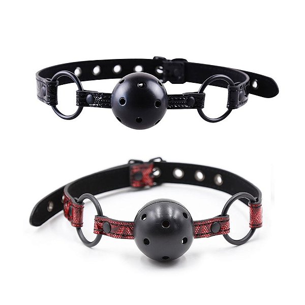 Mordaça de Bola com Acabamento Brilhante e Fivela Ajustável