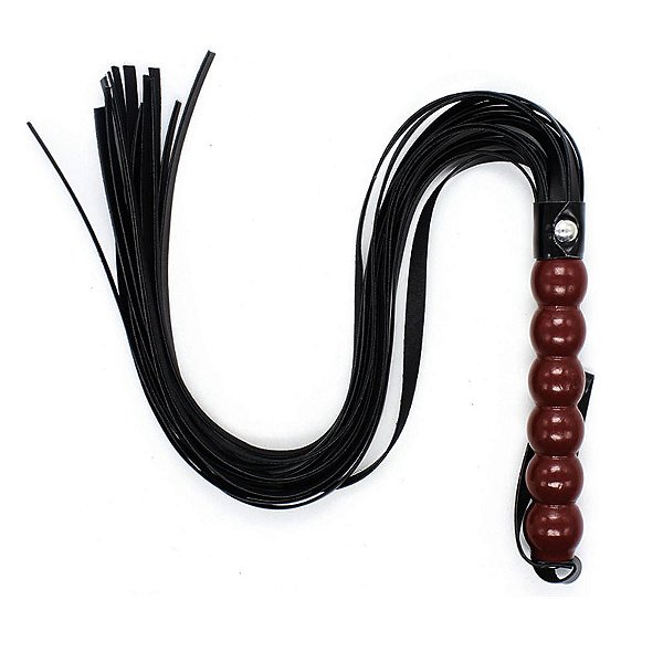 Chicote com Franja Longa e Empunhadura de Madeira