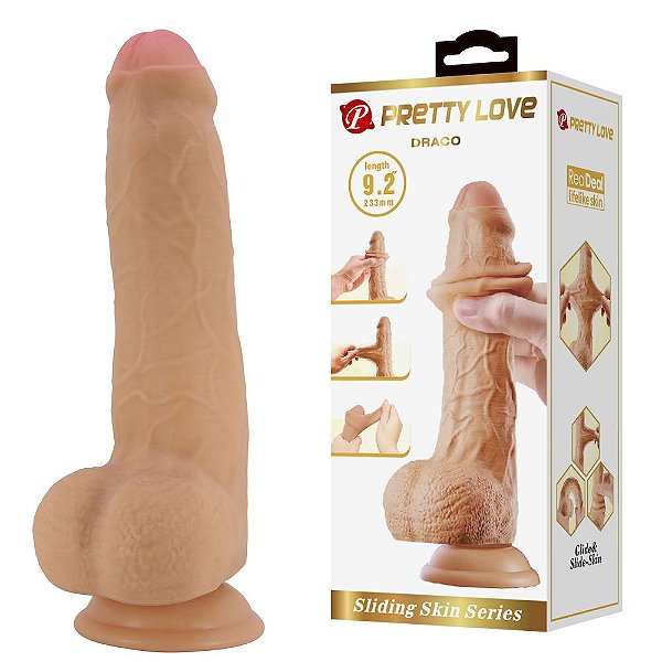 Pênis Realístico 23,3 cm com Ventosa - Pretty Love Draco