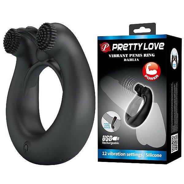 Anel Peniano Recarregável com Estimulador - Pretty Love Dahlia