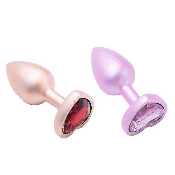 Plug Anal de Luxo Coração com Pedra Acrílico – Elegância e Sensações