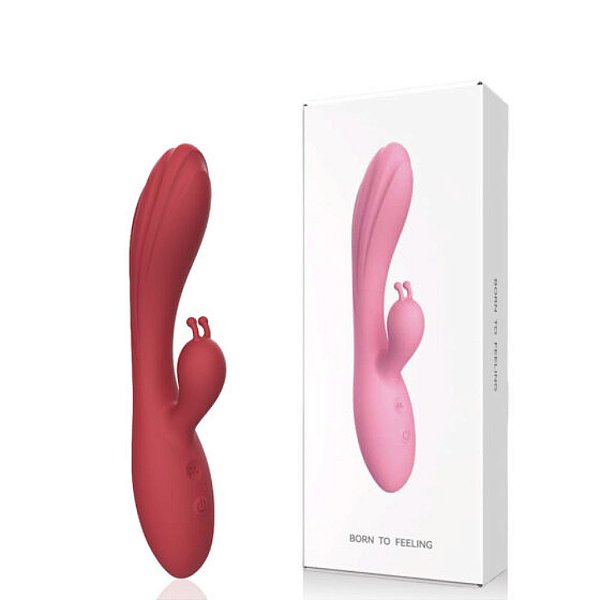 Vibrador com Glande e Estimulador de Clitóris em Formato de Coelho