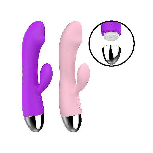 Vibrador de Ponto G e Clitóris Recarregável - 12 Vibrações