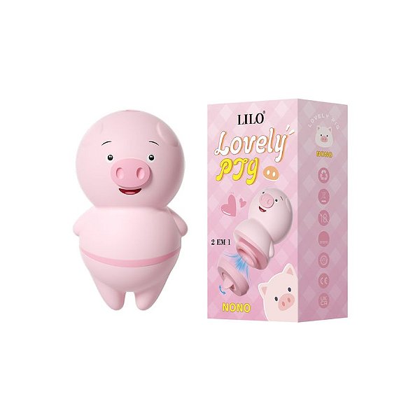Estimulador de Clitóris Porquinho 2 em 1 – Vibração e Pulsação