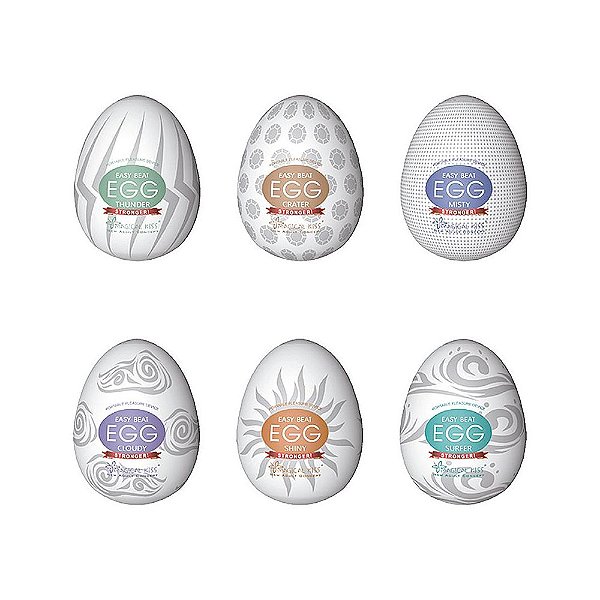 Masturbador Masculino Ovo Caixa com 6 Uni - Egg Magical Kiss 2