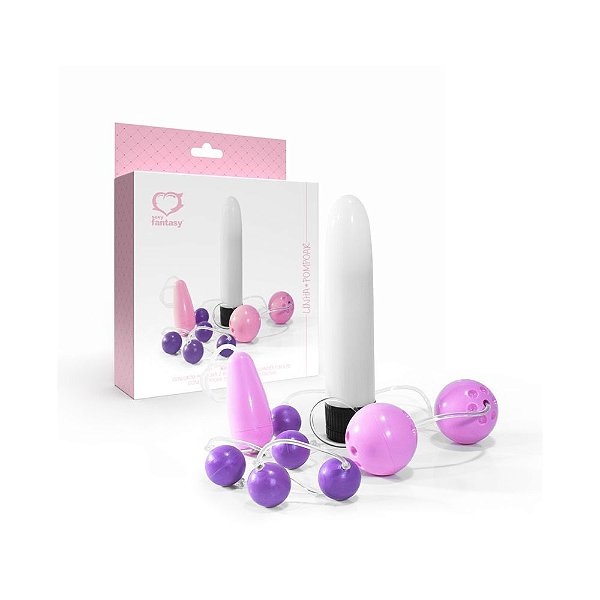 Kit Pompoar Iniciante: Vibrador, Bolas e Cone – Fortaleça seu Prazer