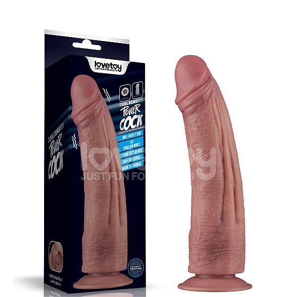 Pênis Realístico Dupla Densidade Com Vibração 26,8 Cm - Lovetoy