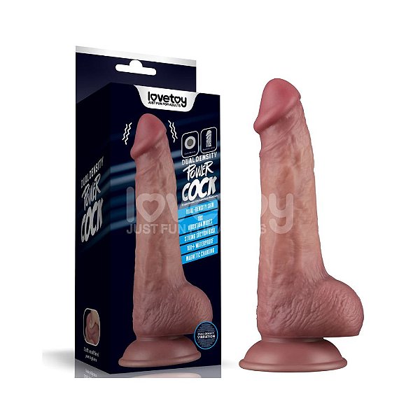 Pênis Realístico Dupla Densidade Com Vibração 21,6 Cm - Lovetoy