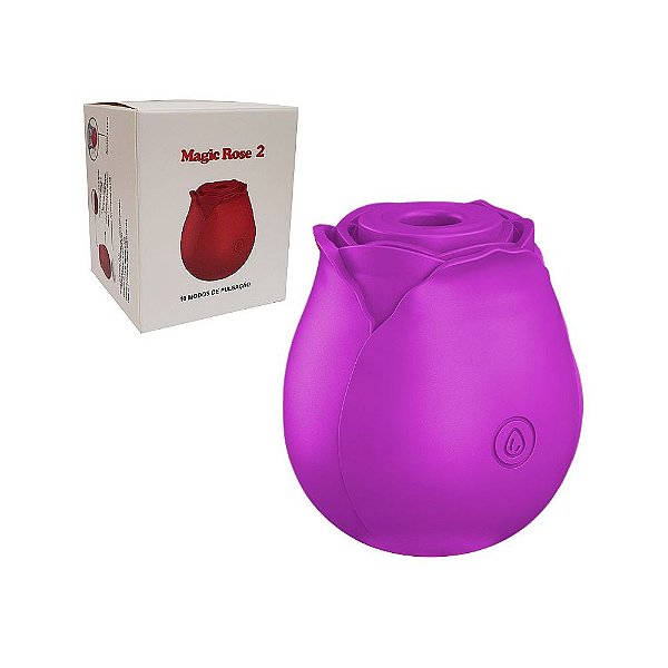 Vibrador Rosa Estimulador de Clitóris: 10 Modos Pulsação - Magic Rose 2