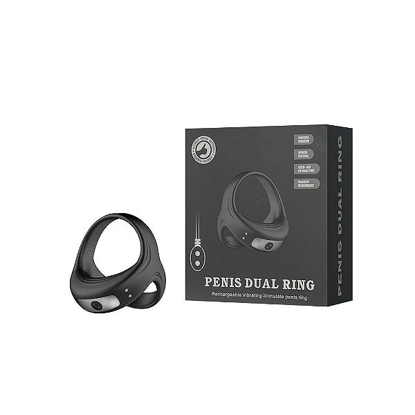 Anel Peniano Recarregável com 10 Modos de Vibração -  Penis Dual Ring