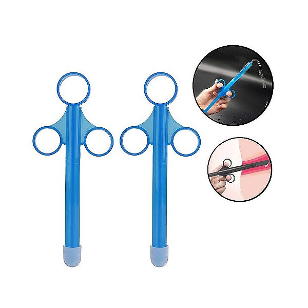 Seringa: Kit com 2 Aplicadoras de Lubrificante Vaginal e Anal