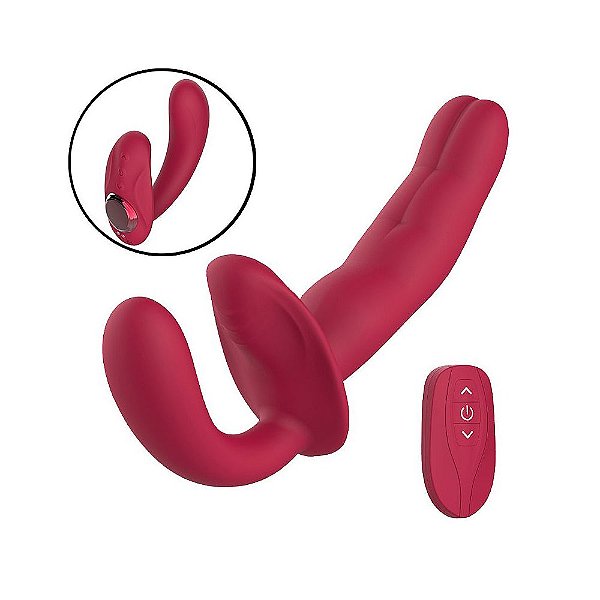 Vibrador Casal: Strapless Com 10 modos nos 3 Ponto de Vibração - Olive