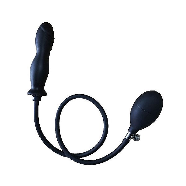 Plug Anal Inflável com Pera para Expansão e Prazer - 15,4 cm