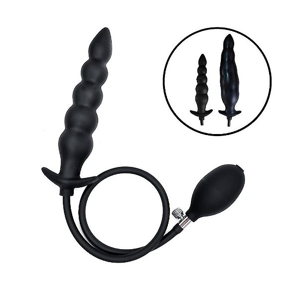 Plug Anal Escalonado Inflável Com Pera: Expansão e Prazer - 20 cm