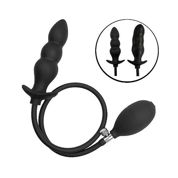 Plug Anal Escalonado Inflável Com Pera: Expansão e Prazer - 12,5 cm