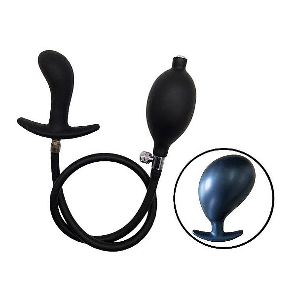 Plug Anal Inflável com Pera: Formato de Próstata - 8,2 cm