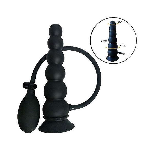 Plug Anal Escalonado Inflável Com Pera: Expansão e Prazer - 20 cm