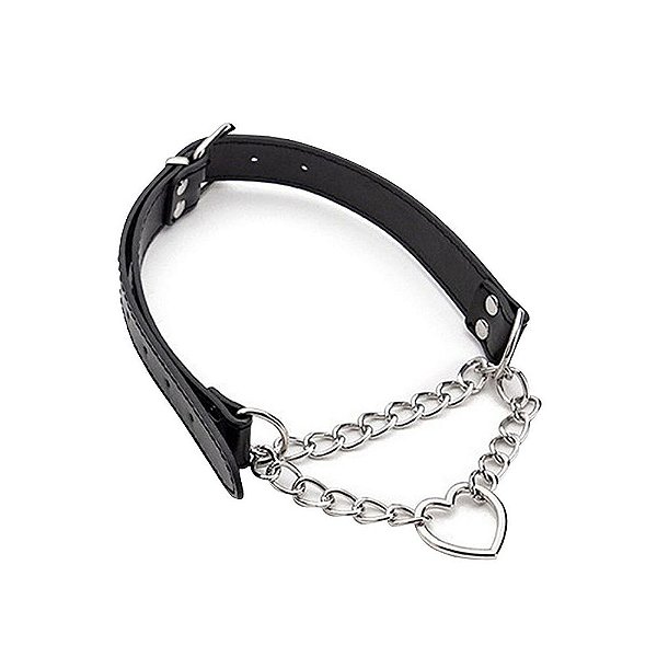 Coleira Bondage: Corrente com Coração - Luxo e Controle