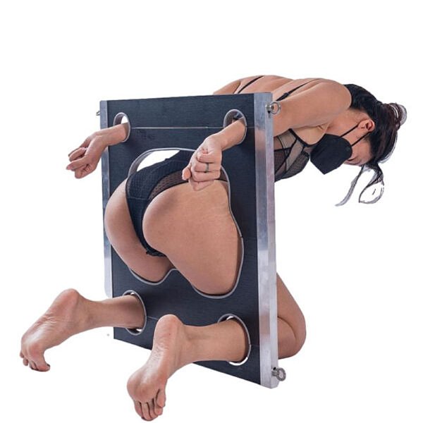 Placa de Restrição Premium com Janela para Bumbum – Dominação Absoluta