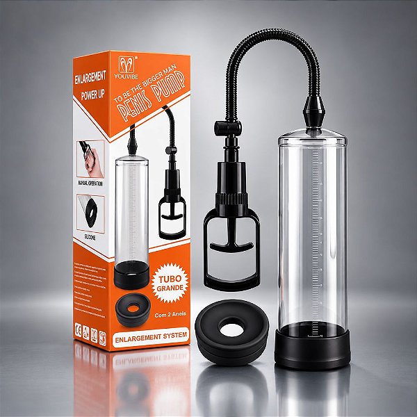 Bomba Peniana YouVibe Powerup Tubo Grande – Sistema de Sucção a Vácuo para Performance e Volume