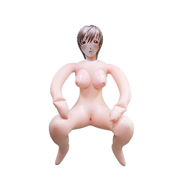 Boneca Inflável Realista Posição Cócoras e Rosto Detalhado | 1,50m