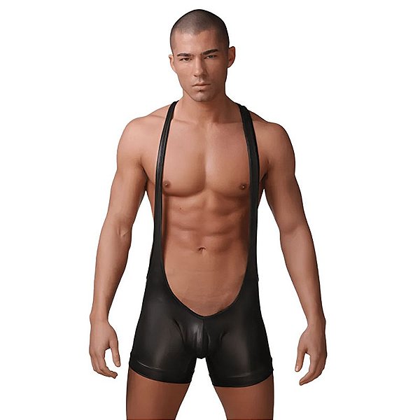 Body Masculino Estilo Wrestler Curto | Design Moderno