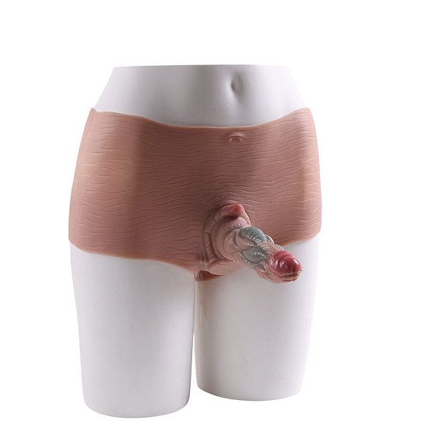 Cinta Peniana com Prótese Realística com Texturas E Entrada Anal