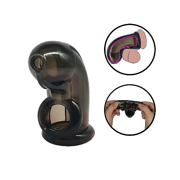 Capa Peniana em Silicone Flexível com Glande Definida e Anel – Sensação Realista