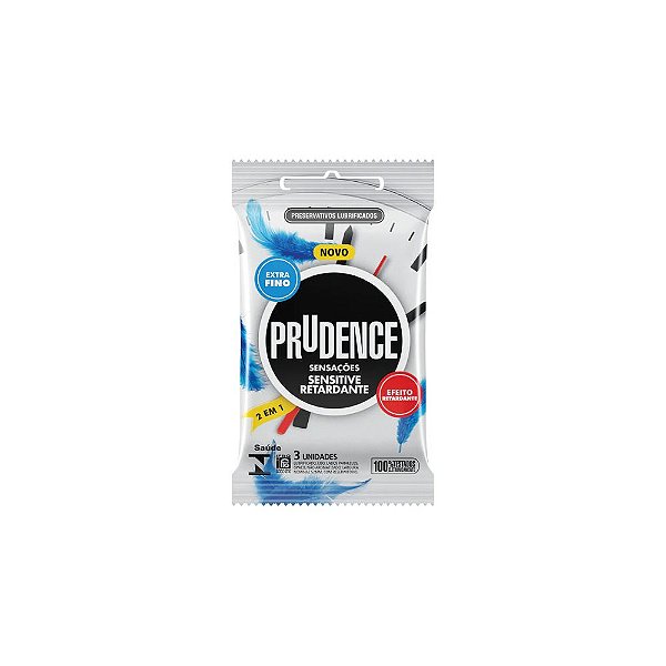 Preservativo Prudence Sensitive Retardante 2 em 1: Extra Fino e Controle (3 un)