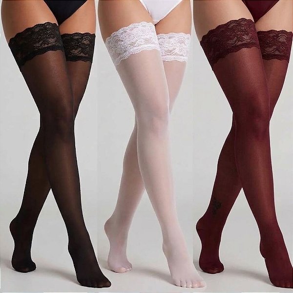 Meia Lisa 7/8 com Punho de Renda Sensual | Lust Of Love