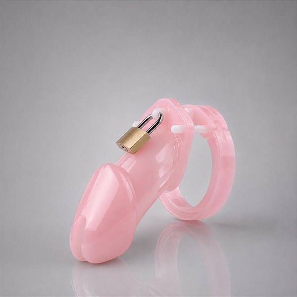Cinto De Castidade Rosa Claro – Design Anatômico Longo – Kit com 5 Anéis