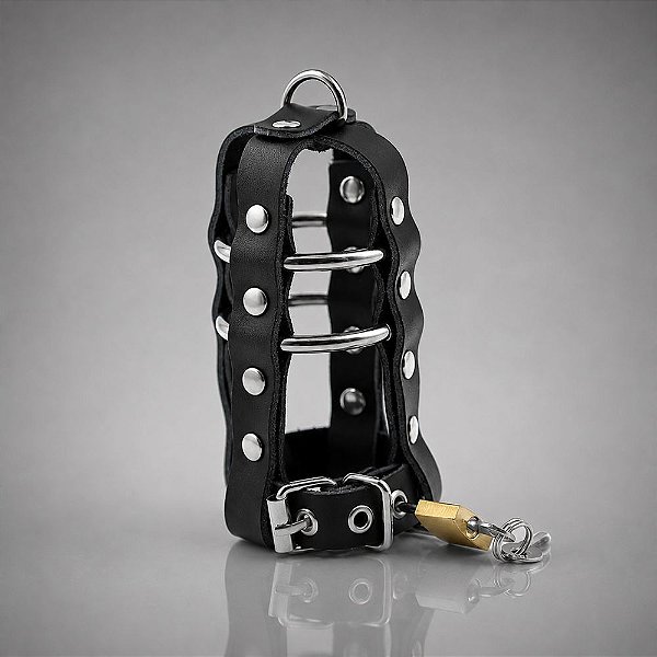Cinto De Castidade – Design Dark Em Couro – Com Anel Duplo