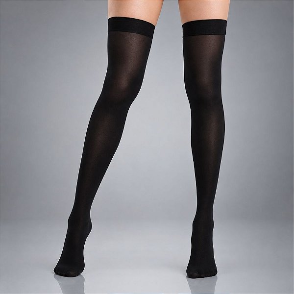 Meia Calça 7/8 Fio 40 Feminina Com Punho Liso Social – Para Cosplay Fantasia E Lingerie