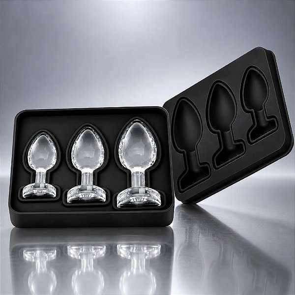 Forma De Silicone Para Gelo Formato Plug Anal – 3 Tamanhos Gradativos