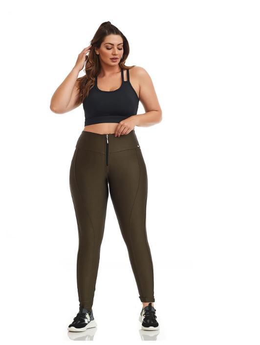 Calça Legging Fashion Verde Plus Size