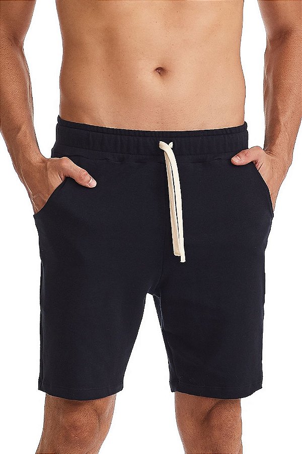 Bermuda Fitness Masculina Moletom Preto