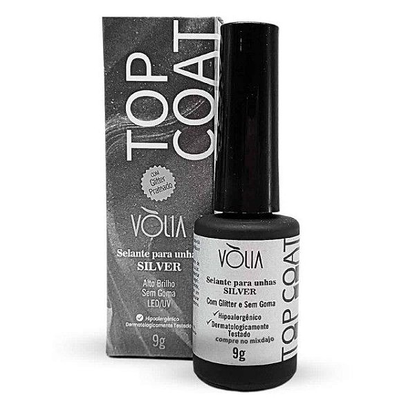 Top Coat Selante Alto Brilho Silver  9g - Vólia