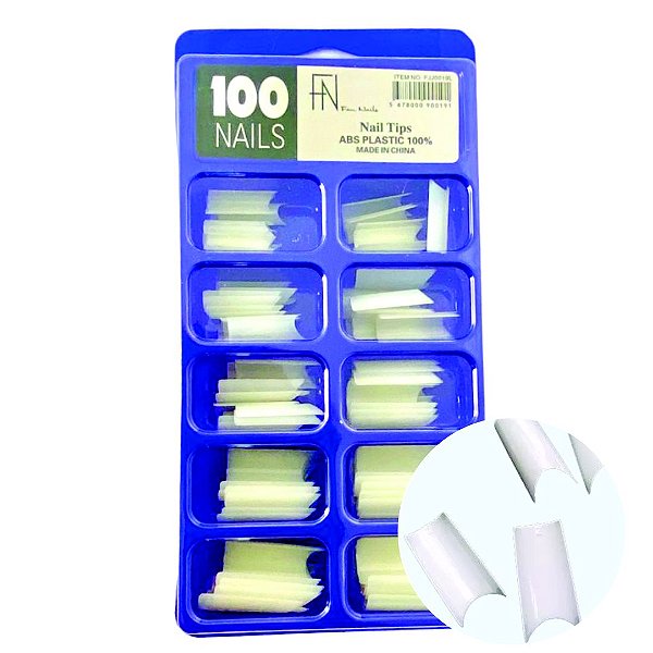 Unhas Tips Curvatura C Leitosa 100 und - Fan Nails (0191)