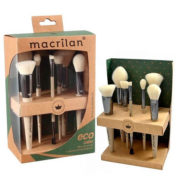 Kit SK100 com 7 pincéis para Maquiagem Eco - Macrilan
