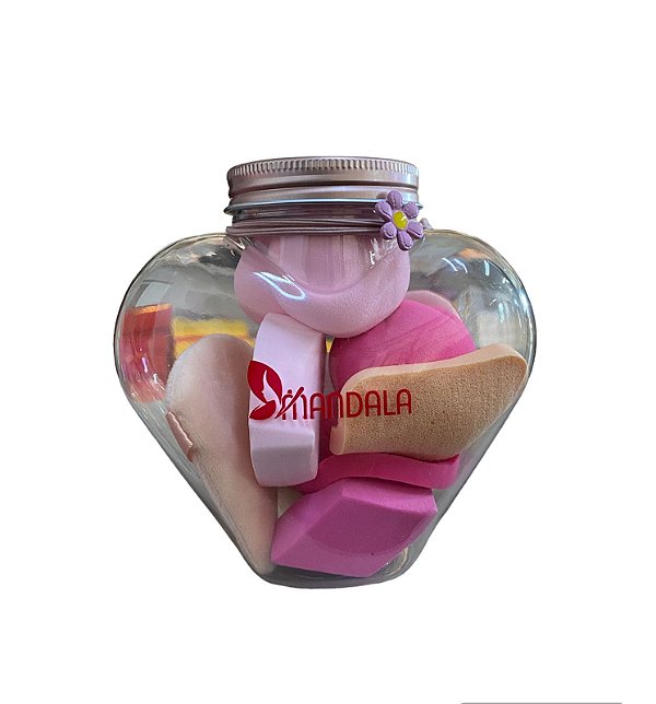 Kit 9 Esponjas para Maquiagem Coração  - Mandala