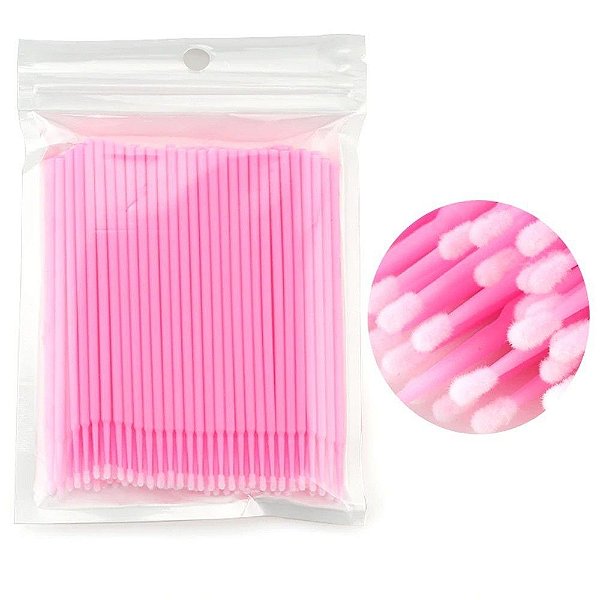 Microbrush Cotonete Alongamento Fio A Fio Cílios 50 und