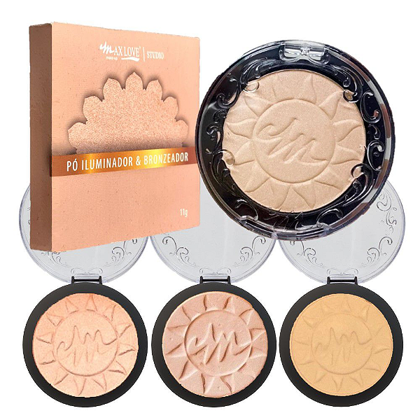 Pó Iluminador e Bronzer Compacto - Max Love