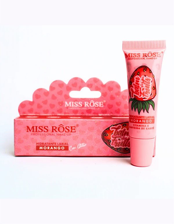 Hidratante Labial com Brilho e Sabor Morango - Miss Rosê