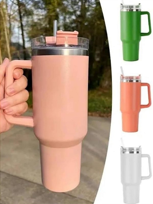 Caneca Térmica 1200ml (1.2L) com Canudo - Capacidade Generosa e Design Prático