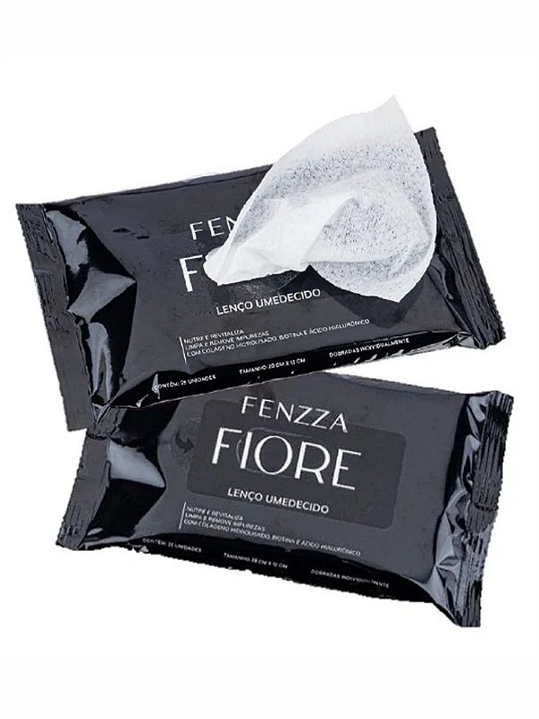 Lenço Umedecido Fenzza Fiore com Colágeno Hidrolisado, Biotina e Ácido Hialurônico