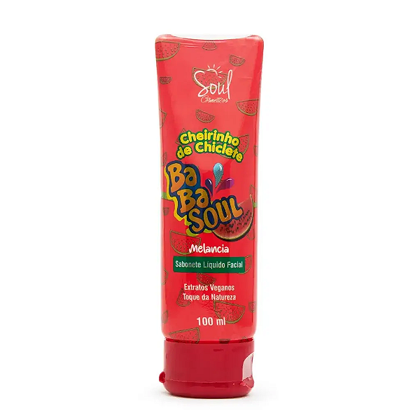Sabonete Liquido Facial Melancia 100ml - Soul Cosmeticos