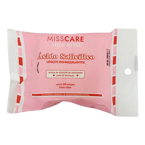 Lenço Demaquilante Ácido Salicílico - Miss Rôse